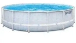 INTEX 26746GN - Frame Pool Set - Chevron (488x122cm) mit Pumpe Leiter Plane...