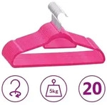 vidaXL 20 Stk. Kleiderb&uuml;gel-Set Anti-Rutsch Rosa Samt