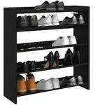 vidaXL Schuhregal Schwarz 80x25x81 cm Holzwerkstoff