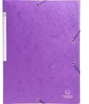 Exacompta 25x Sammelmappe +Gummizug 3 Klappen Karton 600g A4 MAXI Violett 55957E