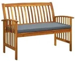 vidaXL Gartenbank mit Kissen 119 cm Massivholz Akazie