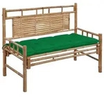 vidaXL Gartenbank mit Auflage 120 cm Bambus