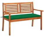 vidaXL 2-Sitzer-Gartenbank mit Auflage 120 cm Massivholz Eukalyptus