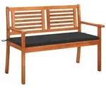 vidaXL 2-Sitzer-Gartenbank mit Auflage 120 cm Massivholz Eukalyptus