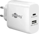GOOBAY USB-Lader 65412, 45 W, 2-fach, 1xC PD, 1xA GaN, wei&szlig;
