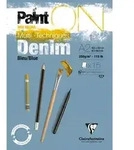 Clairefontaine Denim, Block A2, kopfseitig geleimt, 15 Blatt denimblau 975703C