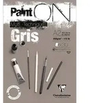 Clairefontaine PaintON Gris, Block A2, kopfseitig geleimt, 30 Blatt 975811C