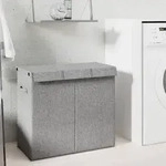 vidaXL Faltbarer W&auml;schekorb Grau 64,5x34,5x59 cm Leinenimitat Stoff