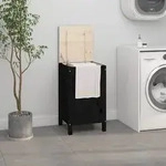 vidaXL W&auml;schetruhe Schwarz 44x44x76 cm Massivholz Kiefer