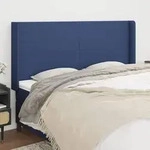 vidaXL Kopfteil mit Ohren Blau 183x16x118/128 cm Stoff