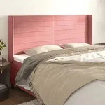 vidaXL Kopfteil mit Ohren Rosa 183x16x118/128 cm Samt