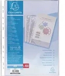 Exacompta Karton + 100 Prospekth&uuml;llen A4, glattem PP 60&mu;, Kristall, 5000E