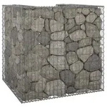vidaXL Gabionenwand f&uuml;r M&uuml;lltonnen Verzinkter Stahl 110x100x110 cm