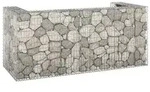 vidaXL Gabionenwand f&uuml;r M&uuml;lltonnen Verzinkter Stahl 254x100x110 cm