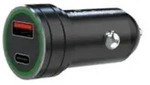 MEDIARANGE Kfz-Ladeger&auml;t 1xUSB-A u.1xUSB-C schw. Alu-Geh&auml;use - Schwarz