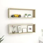 vidaXL W&uuml;rfelregale 2 Stk. Sonoma-Eiche 80x15x26,5 cm Holzwerkstoff