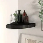 vidaXL Eck-Schweberegal Schwarz 25x25x3,8 cm MDF