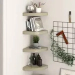 vidaXL Eck-Schweberegale 4 Stk. Eichen-Optik 25x25x3,8 cm MDF