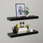 vidaXL Schweberegale 2 Stk. Schwarz 40x20x3,8 cm