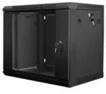 Lanberg WF01-6409-10B, 9U, Wandmontiertes Regal, 60 kg, Schwarz, Stahl, Geh&auml;rtetes