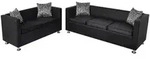 vidaXL Sofa-Set Kunstleder 3-Sitzer und 2-Sitzer Schwarz