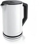 Arendo Wasserkocher 1,5 l 2200 W, Edelstahl, Doppelwand, Temperaturwahl 40 -...