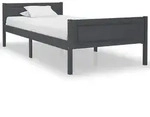 vidaXL Massivholzbett Kiefer Grau 100x200 cm