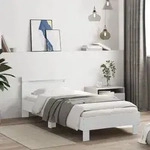 vidaXL Bettgestell mit Kopfteil Wei&szlig; 90x190 cm Holzwerkstoff