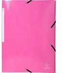 Exacompta 25x Sammelmappe + 3 Klappen Gummizug MAXI Karton 425g A4 Rosa 55824E