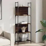 vidaXL B&uuml;cherregal 5 B&ouml;den Braun Eichen-Optik 60,5x24x166,5 cm