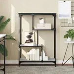 vidaXL B&uuml;cherregal Grau Sonoma 81x36x115 cm Holzwerkstoff und Stahl