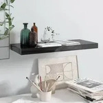 vidaXL Schweberegal Hochglanz-Schwarz 60x23,5x3,8 cm MDF