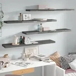 vidaXL Schweberegale 4 Stk. Hochglanz-Grau 120x23,5x3,8 cm MDF