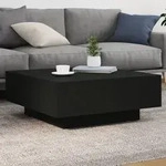 vidaXL Couchtisch mit LED-Leuchten Schwarz 80x80x31 cm