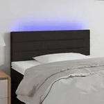 vidaXL LED Kopfteil Schwarz 100x5x78/88 cm Stoff