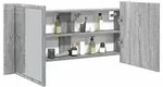 vidaXL LED-Spiegelschrank Grau Sonoma 100x12x45 cm