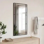 vidaXL Wandspiegel Schwarz 50x100 cm Rechteckig Eisen