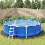 vidaXL Pool-Bodentuch Hellgrau &Oslash;550 cm Polyester Geotextil