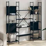 vidaXL B&uuml;cherregal Schwarz 155,5x24x166,5 cm Holzwerkstoff