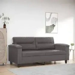 vidaXL 2-Sitzer-Sofa Grau 140 cm Kunstleder