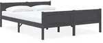 vidaXL Massivholzbett Kiefer Grau 160x200 cm