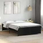 vidaXL Bettgestell Schwarz 135x190 cm Holzwerkstoff und Metall
