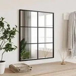 vidaXL Wandspiegel Schwarz 50x60 cm Rechteckig Eisen