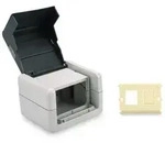 Datenanschlussdosen-Set mit Klappdeckel inkl. Einsatz f&uuml;r 2 x Keystone Module, IP44