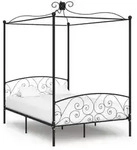 vidaXL Himmelbett-Gestell Schwarz Metall 120 x 200 cm