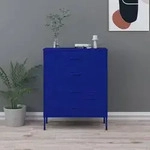 vidaXL Kommode Marineblau 80x35x101,5 cm Stahl