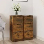 vidaXL Sideboards 2 Stk. R&auml;uchereiche 30x30x70 cm Holzwerkstoff