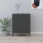 vidaXL Kommode Anthrazit 80x35x101,5 cm Stahl