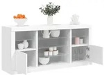 vidaXL Sideboard mit LED-Leuchten Wei&szlig; 142,5x37x67 cm