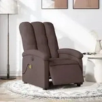 vidaXL Massagesessel Elektrisch Dunkelbraun Stoff